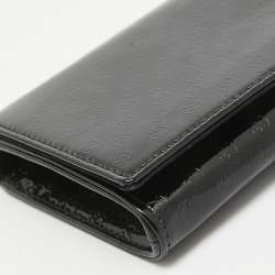 Pre Owned Gucci Black Microguccissima Patent Leather Small Broadway Clutch