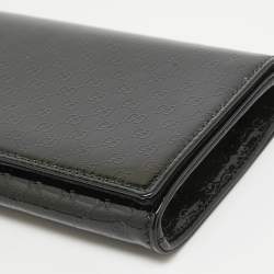 Pre Owned Gucci Black Microguccissima Patent Leather Small Broadway Clutch