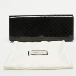 Pre Owned Gucci Black Microguccissima Patent Leather Small Broadway Clutch