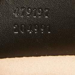 Pre Owned Gucci Black/Beige GG Supreme Canvas and Leather Padlock Bee Tote