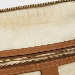 Pre Owned Gucci Brown/Beige GG Canvas and Leather Bree Satchel