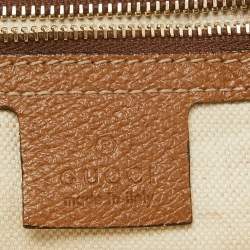 Pre Owned Gucci Brown/Beige GG Canvas and Leather Bree Satchel