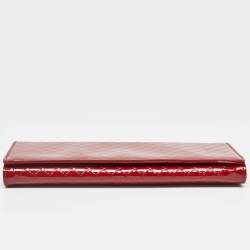 Pre Owned Gucci Red Microguccissima Patent Leather Broadway Clutch