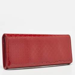 Pre Owned Gucci Red Microguccissima Patent Leather Broadway Clutch