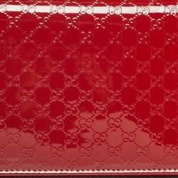 Pre Owned Gucci Red Microguccissima Patent Leather Broadway Clutch