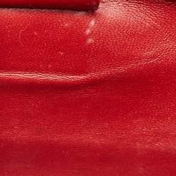 Pre Owned Gucci Red Microguccissima Patent Leather Broadway Clutch