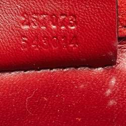 Pre Owned Gucci Red Microguccissima Patent Leather Broadway Clutch