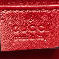 Pre Owned Gucci Red Microguccissima Patent Leather Broadway Clutch