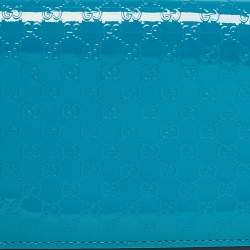 Pre Owned Gucci Teal Blue Microguccissima Patent Leather Broadway Clutch
