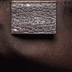 Pre Owned Gucci Beige/Brown GG Canvas and Leather Small Abbey D Ring Hobo