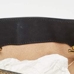 Pre Owned Gucci Black/Beige GG Supreme Canvas and Leather Small Padlock Bee Tote