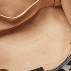 Pre Owned Gucci Black/Beige GG Supreme Canvas and Leather Small Padlock Bee Tote