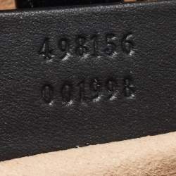 Pre Owned Gucci Black/Beige GG Supreme Canvas and Leather Small Padlock Bee Tote