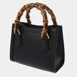 Gucci Black Leather Mini Diana Bamboo Shoulder Bag