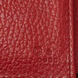 Gucci Red Leather Interlocking G Trifold Wallet