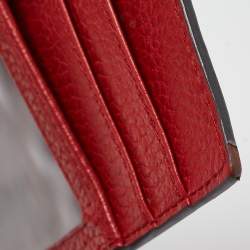 Gucci Red Leather Interlocking G Trifold Wallet