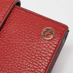 Gucci Red Leather Interlocking G Trifold Wallet