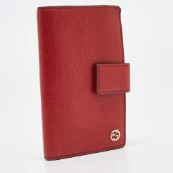Gucci Red Leather Interlocking G Trifold Wallet