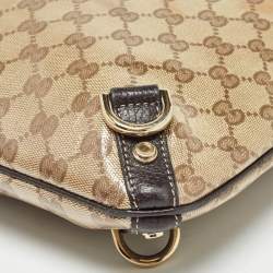 Gucci Beige GG Crystal Canvas and Leather Abbey Messenger Bag