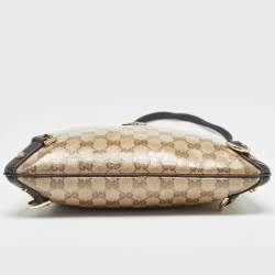 Gucci Beige GG Crystal Canvas and Leather Abbey Messenger Bag