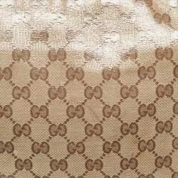 Gucci Beige GG Crystal Canvas and Leather Abbey Messenger Bag