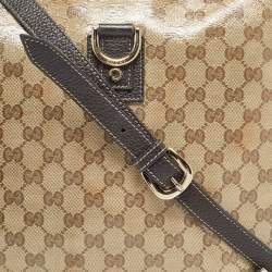 Gucci Beige GG Crystal Canvas and Leather Abbey Messenger Bag