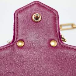 Gucci Purple Velvet Mini Pearly Bee Crystal Embellished Broadway Shoulder Bag
