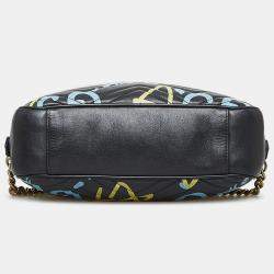 Gucci Black Leather Ghost GG Marmont Bag