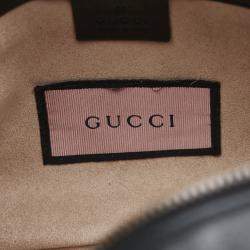 Gucci Black Leather Ghost GG Marmont Bag