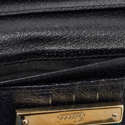 Gucci Black GG Canvas and Leather Web Flap Wallet
