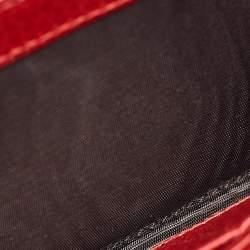 Pre Owned Gucci Red Leather Double G Flap Continental Wallet