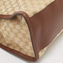 Pre Owned Gucci Brown/Beige GG Canvas Ramble Layered Tote
