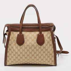 Pre Owned Gucci Brown/Beige GG Canvas Ramble Layered Tote