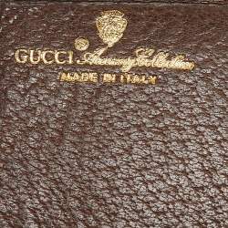 Gucci Brown/Beige GG Supreme Canvas and Leather Bifold Continental Wallet