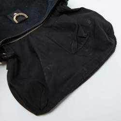 Pre Owned Gucci Black GG Canvas and Leather Abbey D-Ring Hobo