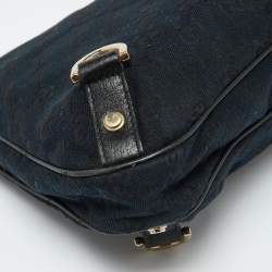 Pre Owned Gucci Black GG Canvas and Leather Abbey D-Ring Hobo