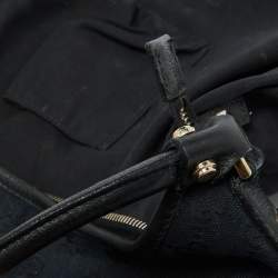 Pre Owned Gucci Black GG Canvas and Leather Abbey D-Ring Hobo