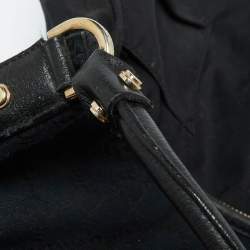 Pre Owned Gucci Black GG Canvas and Leather Abbey D-Ring Hobo
