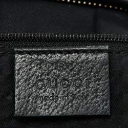 Pre Owned Gucci Black GG Canvas and Leather Abbey D-Ring Hobo