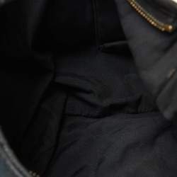 Pre Owned Gucci Black GG Canvas and Leather Abbey D-Ring Hobo