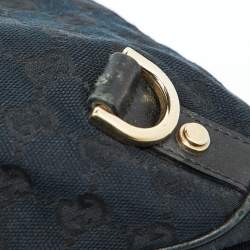 Pre Owned Gucci Black GG Canvas and Leather Abbey D-Ring Hobo