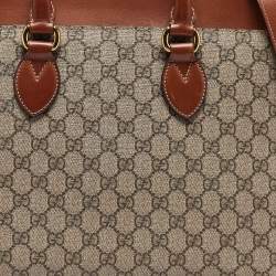 Gucci Brown/Beige GG Supreme Canvas Zip Tote