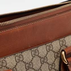 Gucci Brown/Beige GG Supreme Canvas Zip Tote