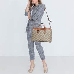Gucci Brown/Beige GG Supreme Canvas Zip Tote