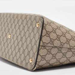Gucci Brown/Beige GG Supreme Canvas Zip Tote