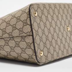 Gucci Brown/Beige GG Supreme Canvas Zip Tote