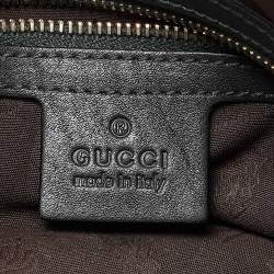 Pre Owned Gucci Brown/Dark Green GG Canvas and Leather Charm Dome Satchel