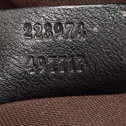 Pre Owned Gucci Black/Beige GG Canvas and Leather Medium Sukey Bag