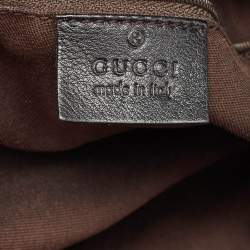 Pre Owned Gucci Black/Beige GG Canvas and Leather Medium Sukey Bag
