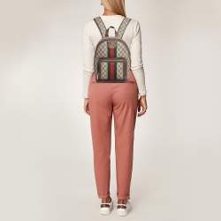 Pre Owned Gucci Beige/Ebony GG Supreme Canvas and Leather Small Ophidia Backpack